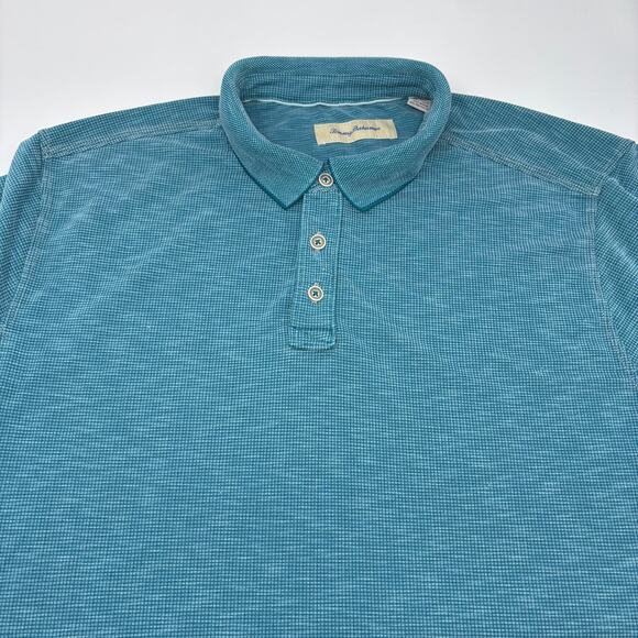 Tommy Bahama Mens XL Turquoise Blue Short Sleeve Polo Shirt‎ - Picture 1 of 5